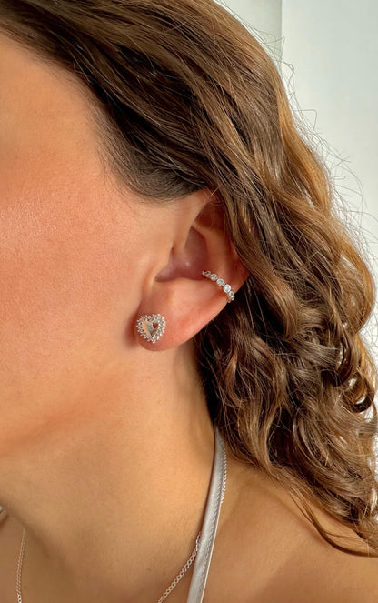 Earcuff de zircones silver